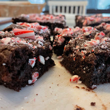 Load image into Gallery viewer, Flourless Chocolate Candy-Cane Brownies