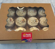 Load image into Gallery viewer, GF White Chocolate Cupcakes with Buttercream Frosting