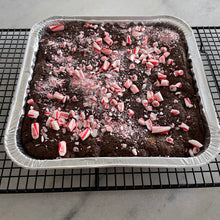 Load image into Gallery viewer, Flourless Chocolate Candy-Cane Brownies