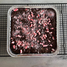 Load image into Gallery viewer, Flourless Chocolate Candy-Cane Brownies