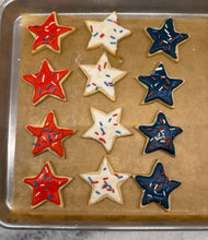 Load image into Gallery viewer, Red, White & Blue Sugar Cookies