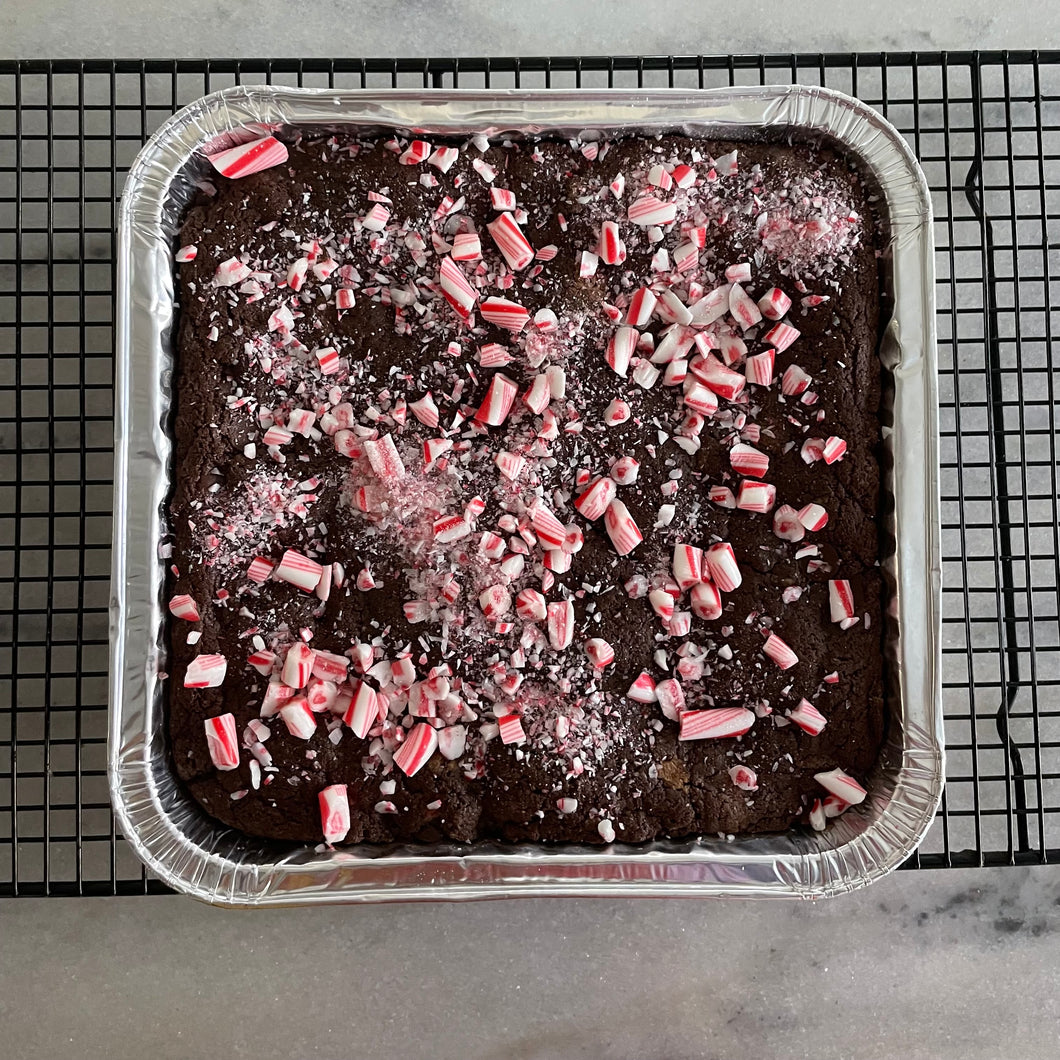 Flourless Candy Cane Chocolate Brownies