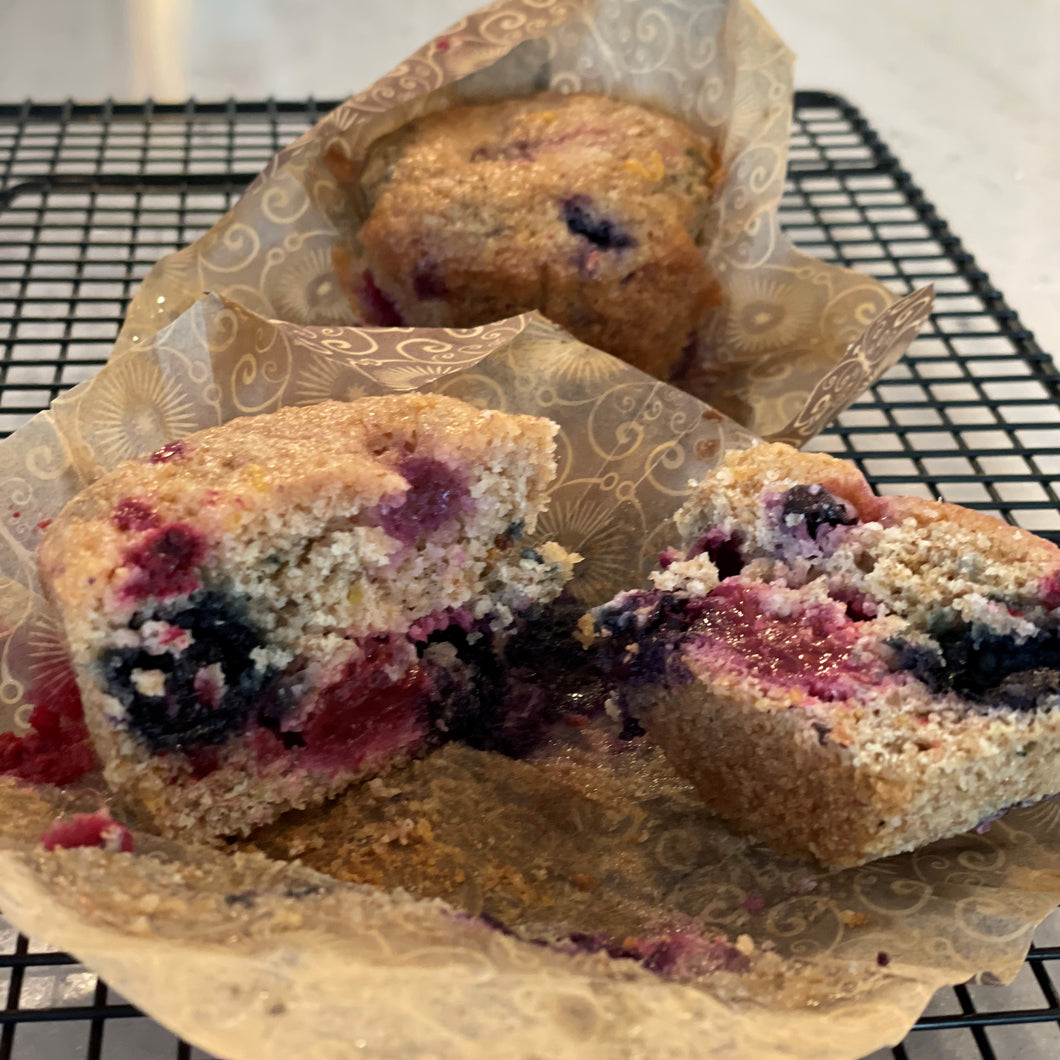 Mixed Berry Lemon Muffins